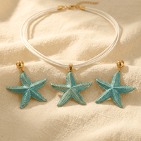 Summer Multicolor Enamel Necklace Earrings Set