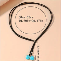Bohemian Y-Design Double Turquoise Round Beads Necklace
