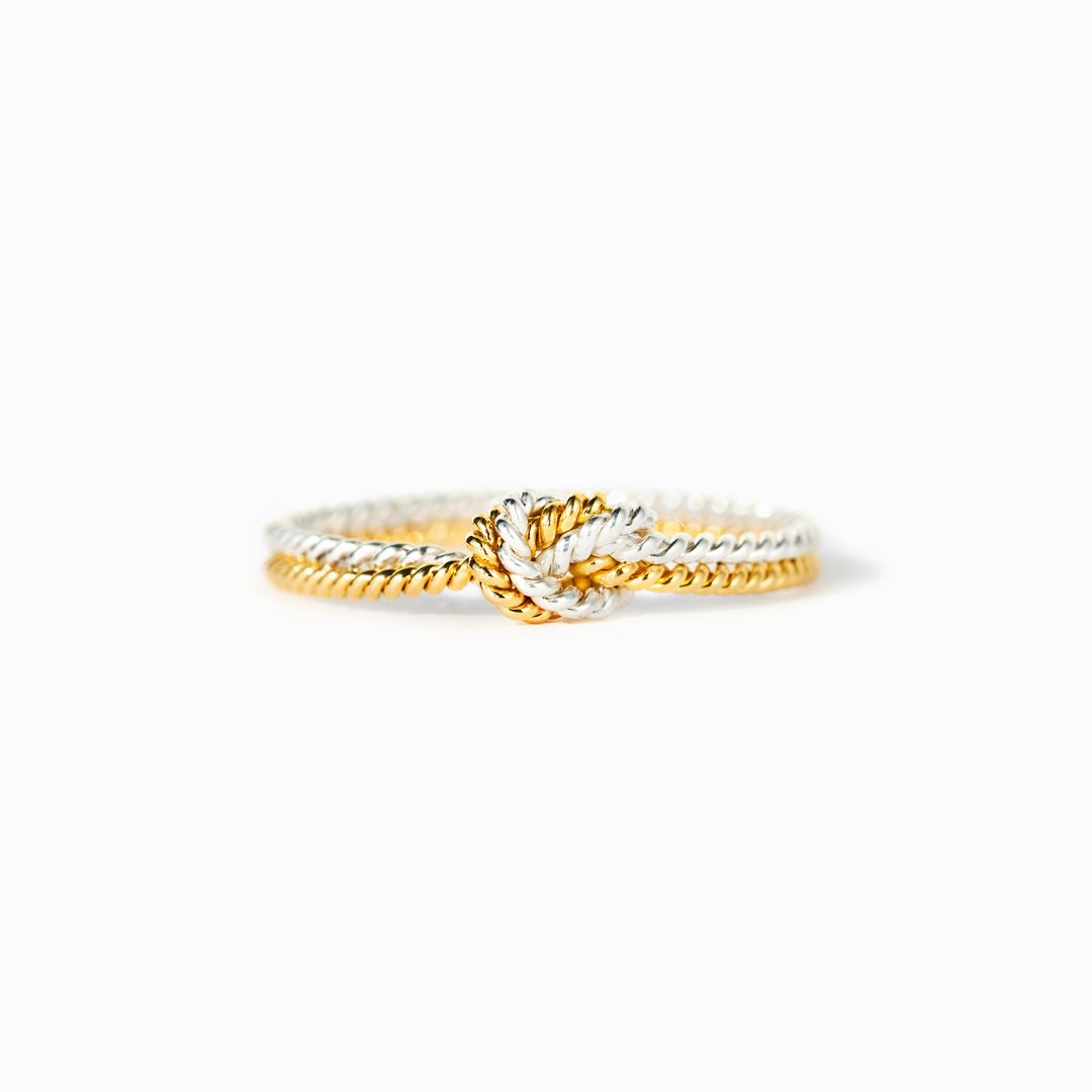 Handcrafted Mother & Daughter Bond Two Strand Knot Ring