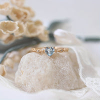 Vintage Minimalist Heart Shaped Zirconia Gold Plated Ring