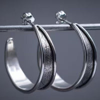 Vintage Hammered Handmade Hoop Earrings