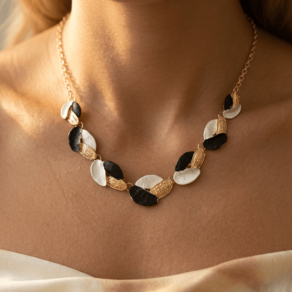 Drip Oil Leaf Design Jewelry Set