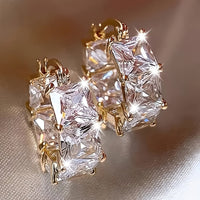 Vintage Boho Style Clear Cubic Zirconia Drop Earrings