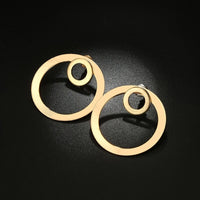 Minimalist Geometric Double Circle Drop Earrings