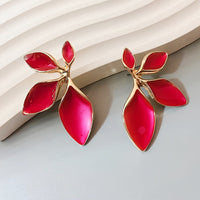 Vintage Leaf Statement Earrings with Gold Finish