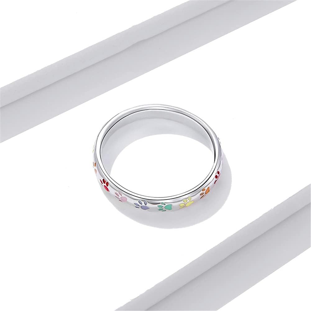 Sterling silver ring with paw-shaped design