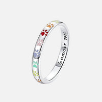 Sterling silver ring with paw-shaped design