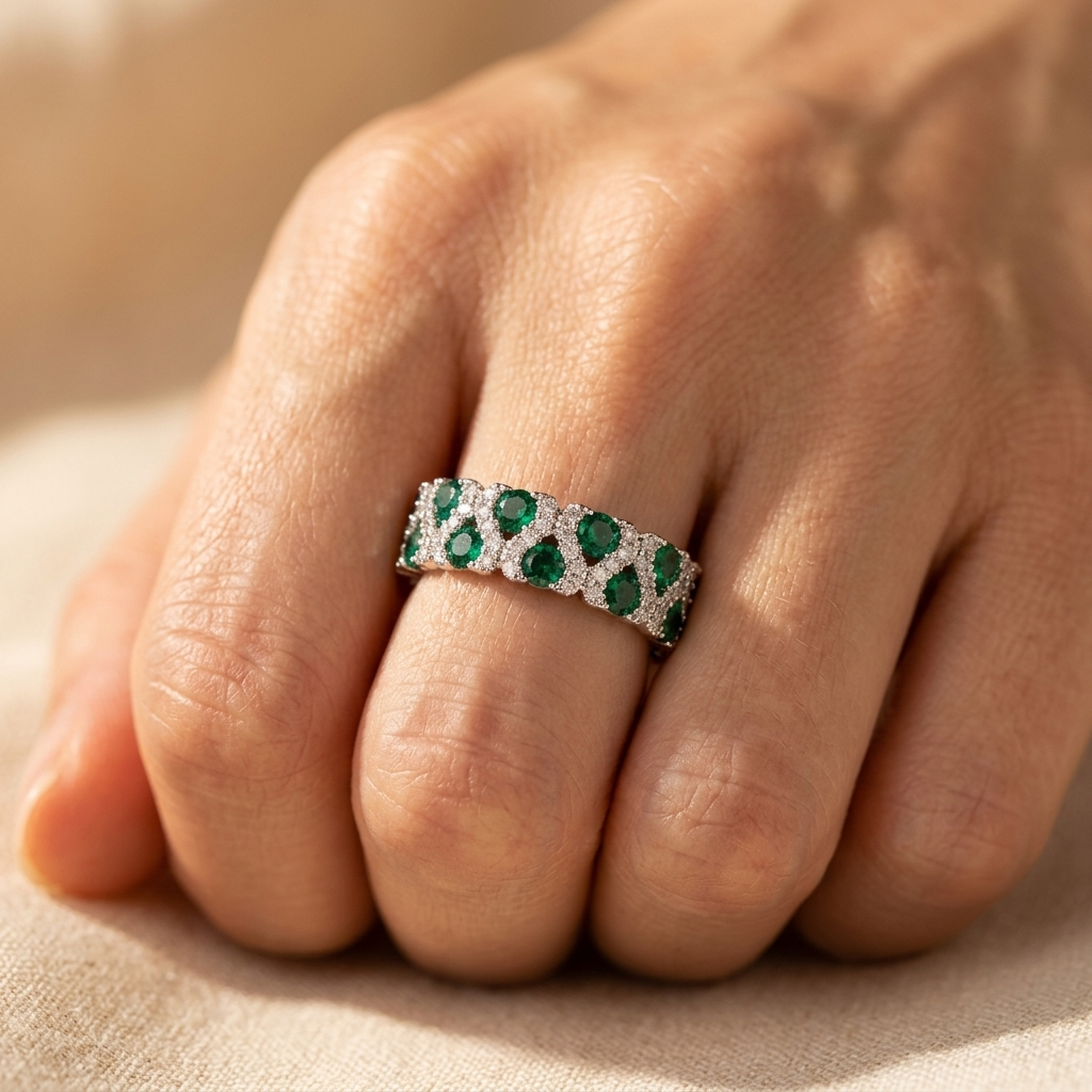 Vintage Gold Plated Green Zirconia Star Ring