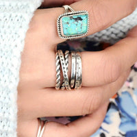Vintage Pattern Multilayer Line Silver Plated Ring