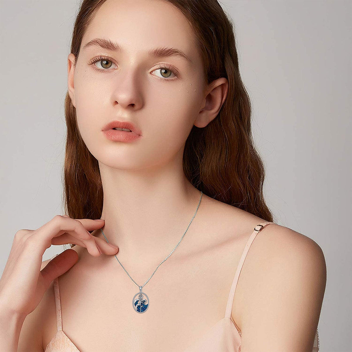 Poseidon Trident Ocean Wave Pendant Necklace