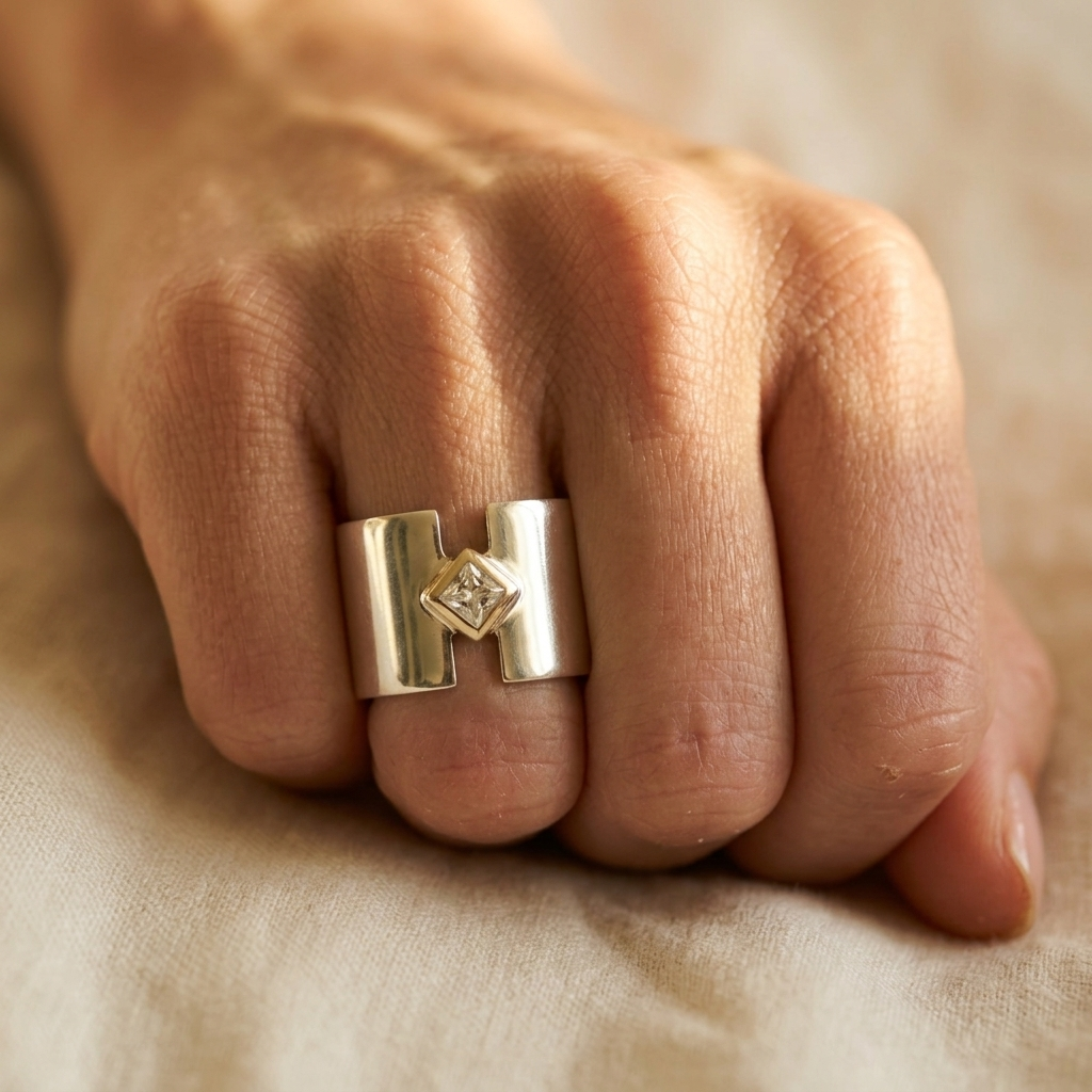 Vintage Cocktail Square Ring