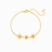 Personalized Birth Flower Bracelet Three-Dimensional Floral Design