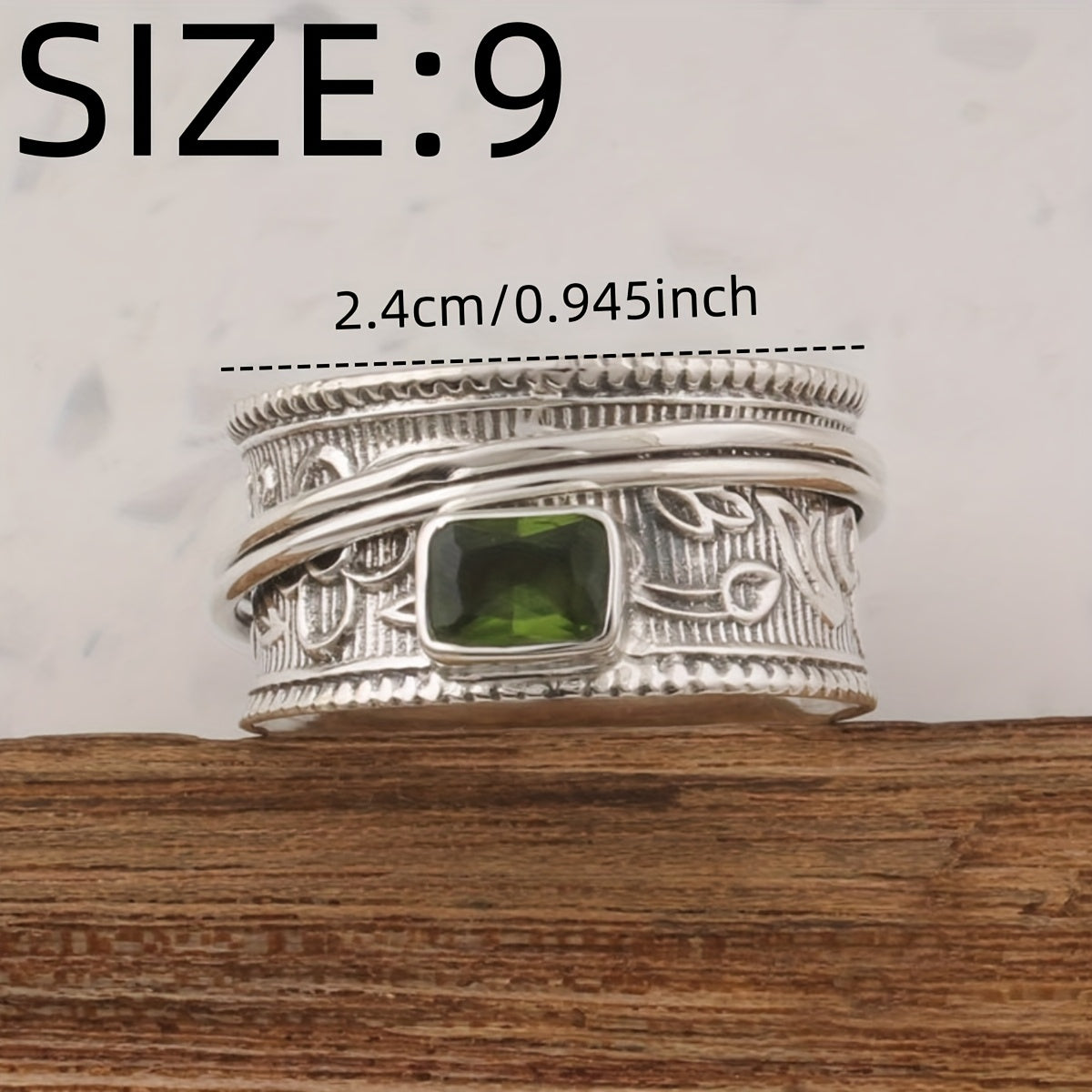 Geometric Design Silver Plated Ring with Zirconia Stone