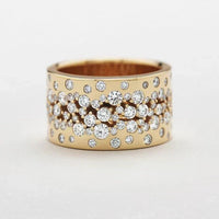 Vintage Sparkling Zirconia Gold Plated Band Ring
