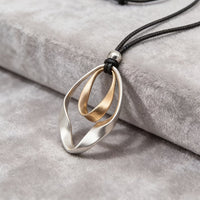 Elegant Adjustable Sculptural Twisted Teardrop Pendant Necklace