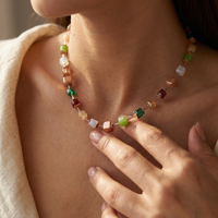 Bohemian Colorful Square Stone Beaded Necklace
