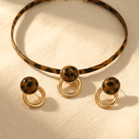 Autumn Winter Earrings Necklace Jewelry Set