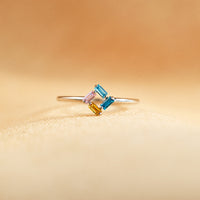 Personalized Baguette Birthstones Ring