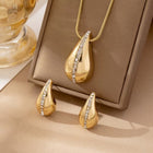 Golden Pavé Teardrop Jewelry Set