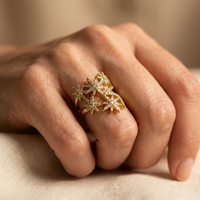 Elegant Vintage Geometric Gold Plated Ring