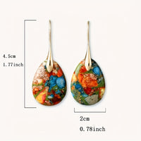 Multicolor Jasper Teardrop Dangle Earrings