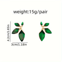 Vintage Leaf Statement Earrings with Gold Finish