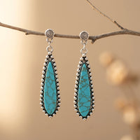 Vintage Southwestern Turquoise Teardrop Earrings