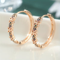 Elegant Bohemian Multi Color Zirconia Floral Butterfly Earrings