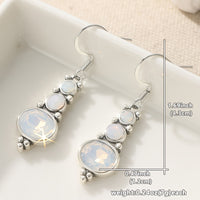 Vintage Bohemian Moonstone Long Dangle Earrings