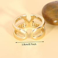 Elegant V-Design Open Zirconia Adjustable Double Ring