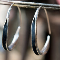 Handcrafted Retro Boho Copper Hoop Earrings
