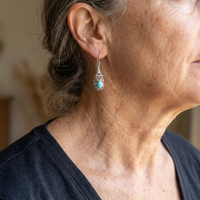 Vintage Teardrop Turquoise Silver Plated Drop Earrings