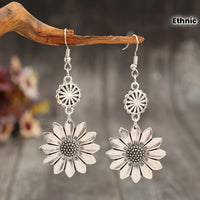 Vintage Bohemian Sunflower Drop Earrings