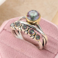 Elegant Bohemian Artistic Cubic Zirconia Inlaid Ring