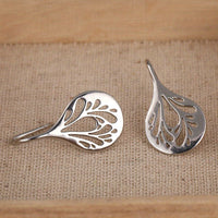 Handcrafted Silver Teardrop Filigree Drop Earrings