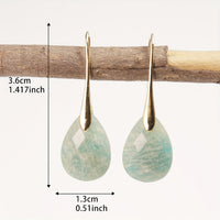 Elegant Natural Stone Amazonite Teardrop Earrings