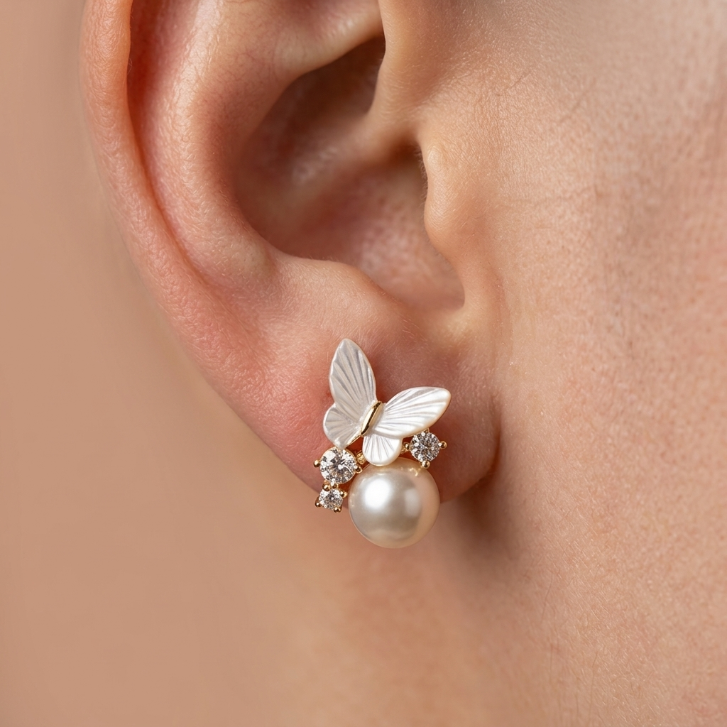 French Minimalist Glass Stud Earrings