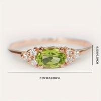 Bohemian Style Classic Oval Zirconia Rose Gold Plated Ring