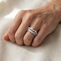 Artisan Pearl Cubic Zirconia Open Ring