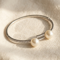 Modern Pearl Open Cuff Bracelet