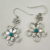 Vintage Bohemian Turquoise Flower Drop Earrings