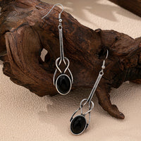 Vintage Round Glass Zinc Alloy Artisan Drop Earrings