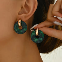 Modern Bold Artistic Design Colorful Resin Statement Earrings