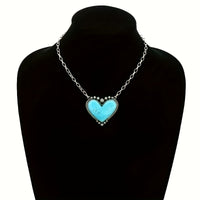 Bohemian Style Turquoise Heart Pendant Necklace