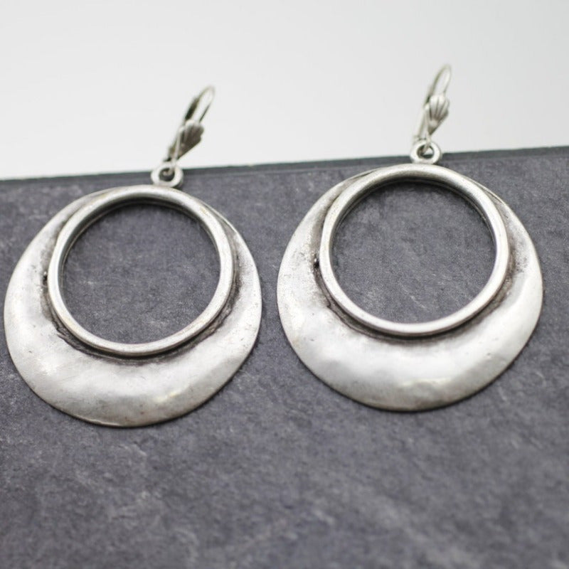 Bohemian Large Open Circle Tribal Style Hoop Earrings
