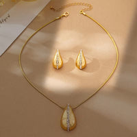 Golden Pavé Teardrop Jewelry Set