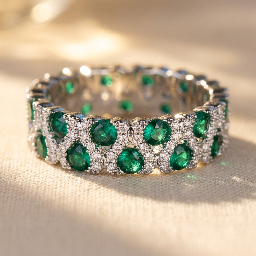 Vintage Gold Plated Green Zirconia Star Ring