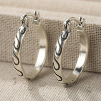 Vintage Textured Boho Hoop Earrings