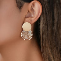 Bohemian Multicolor Geometric Resin Disc Drop Earrings