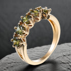 Vintage Style Olive Green Cubic Zirconia Ring